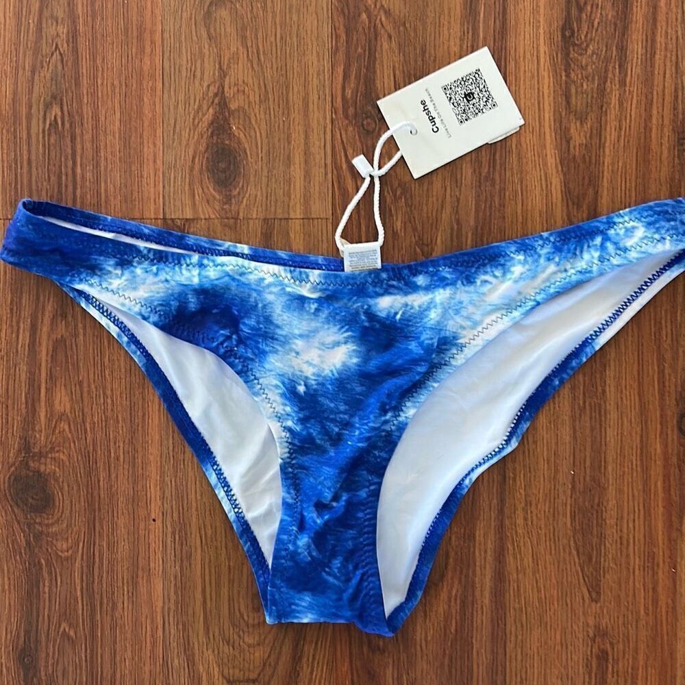 NEW cupshe blue tie-dye look swimwear bottom. M
